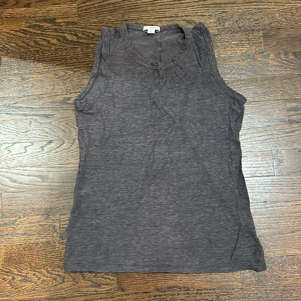 James purse size 0 charcoal gray tank top  soft cotton. Excellent condition